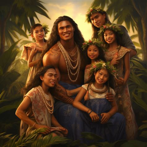 Famille polynésienne chantant