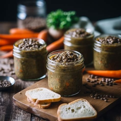 Plat de pâté végétal aux lentilles sortant du four