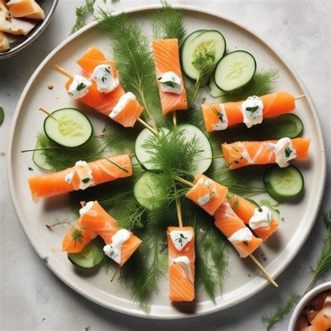 Brochettes de saumon fumé et pomme