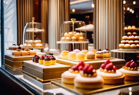 Intérieur lumineux d'une pâtisserie haut de gamme