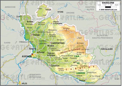 Carte du département du Vaucluse