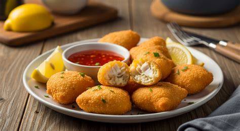 Beignets de poisson croustillants et pomme de terre croustibat