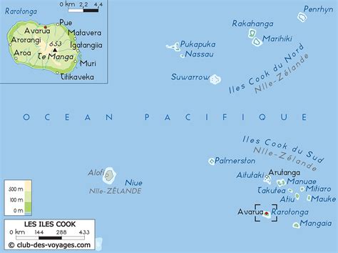 carte des îles Cook et lieux culturels