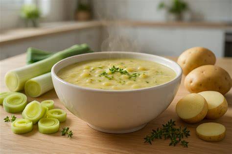 Infographie: étapes clés pour réaliser la soupe poireaux et pommes de terre