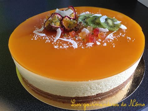 Entremets mangue et fruit de la passion