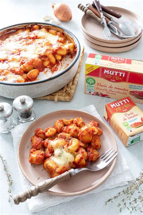 Gnocchis dans un plat à gratin