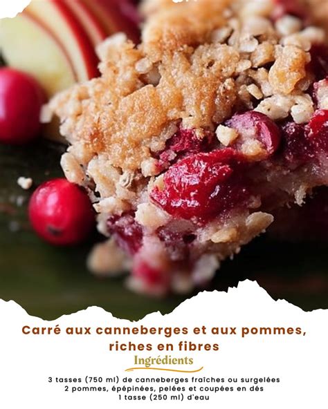 Pommes coupées en dés et canneberges fraîches