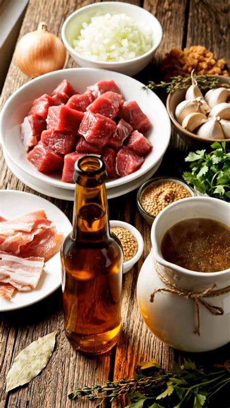carbonade flamande ingredients mise en place