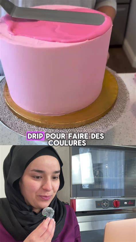 Image d’un drip cake avec coulures sur les côtés et décoration au-dessus
