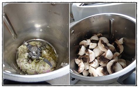 Bol du Thermomix rempli de champignons coupés