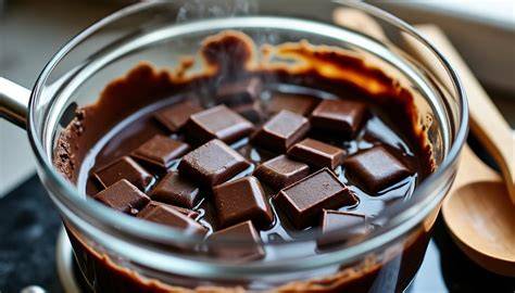 Schéma montage moule chemisé et étapes de fusion du chocolat