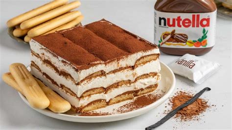 Illustration d'un tiramisu au Nutella joliment décoré