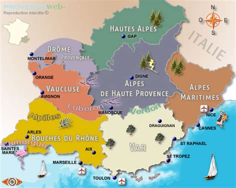 Carte de la région Provence