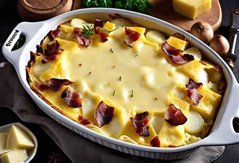 Image d'une tartiflette revisitée avec mozzarella