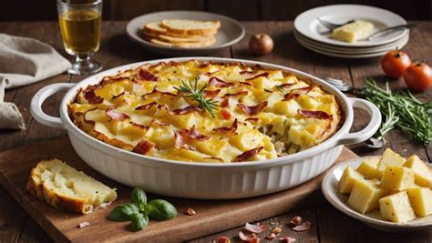 Schéma des étapes de préparation de la tartiflette revisitée