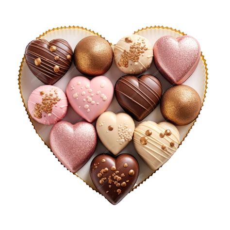Chocolats en forme de cœur fourrés