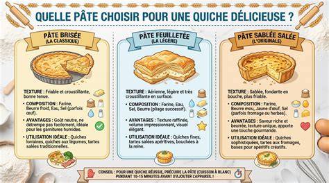 Infographie: Étapes clés pour une quiche à la sauce échalotes et pâte légère