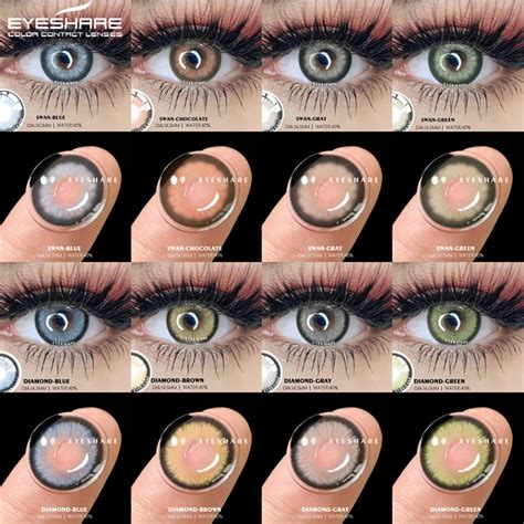 Assortiment de lentilles de différentes couleurs