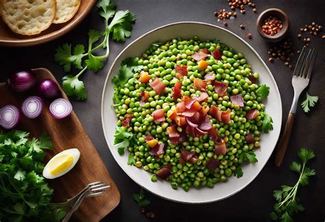 Infographie montrant les étapes de préparation de la salade de pois cassés