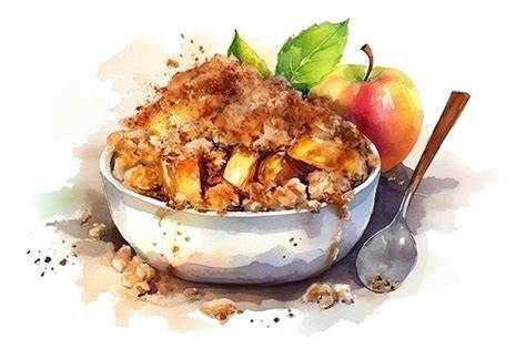 illustration crumble pommes et glaces