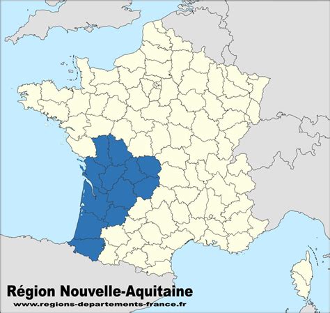 Carte de France mettant en évidence la région Nouvelle-Aquitaine
