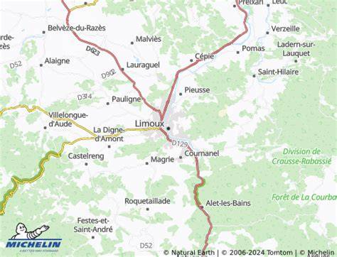 Carte de Limoux et de ses confiseries historiques