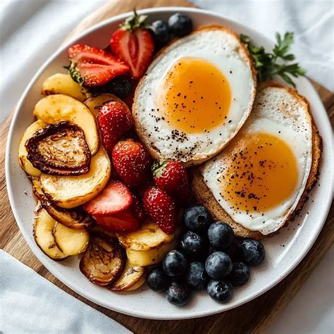 Assiette de brunch avec crêpes et bleuets