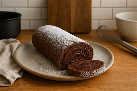 Gâteau roulé décoré avec un motif en relief