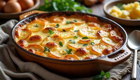 gratin dauphinois doré et tranché