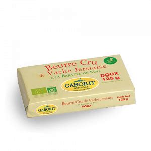 Diagramme circulaire montrant les composants du beurre cru Gaborit