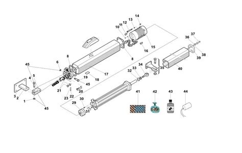 vérin hydraulique et pièces détachées (schéma)