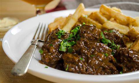 Schéma de préparation étape par étape de la carbonade flamande
