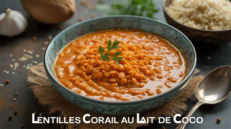 Infographie: étapes cuisson lentilles corail et lait de coco
