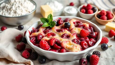 Plat de fruits rouges dans un micro-ondes