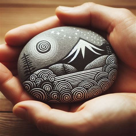 Exemples de galets peints avec des motifs variés