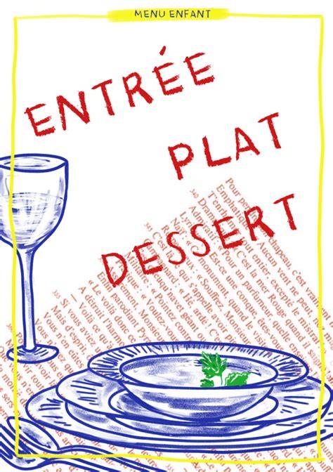 illustration menu entrée plat dessert
