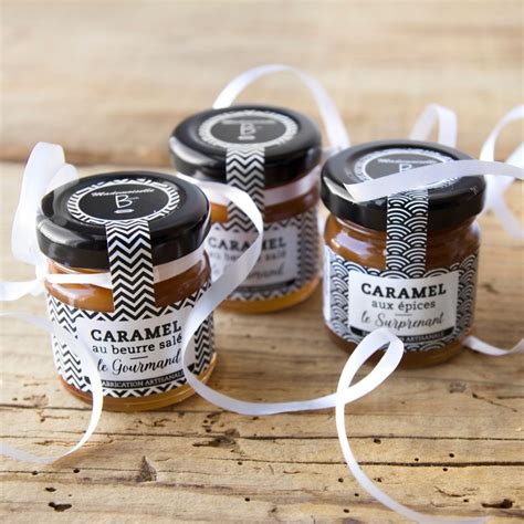 Petits pots de caramel personnalisés pour mariage