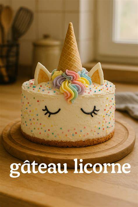 gâteau licorne decor corne et crinière image