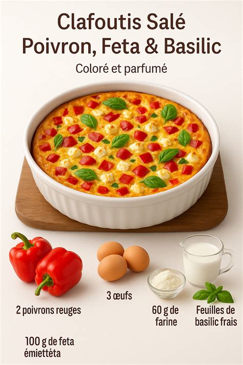 Infographie: étapes de préparation d'un clafoutis salé
