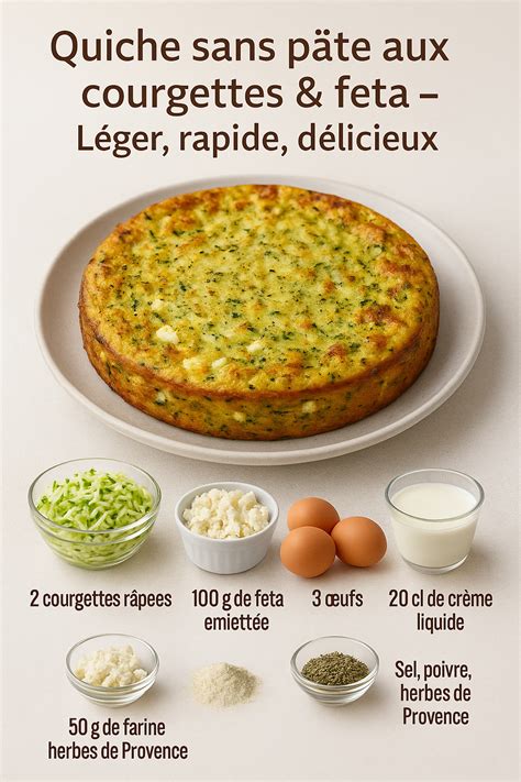 Ingrédients pour un cheesecake aux courgettes : courgettes, fromage frais, feta, herbes