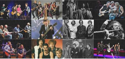 Collage d'icônes de groupes de rock célèbres (Anthrax, Van Halen, Iron Maiden, Motörhead, Bob Marley)