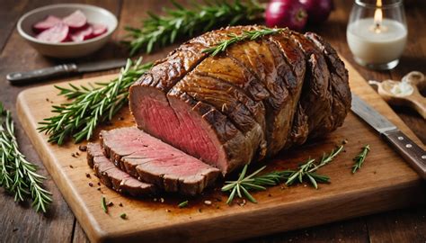 Un plat de rôti de bœuf sortant du four