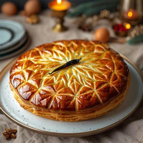 Galette des rois joliment décorée et dorée
