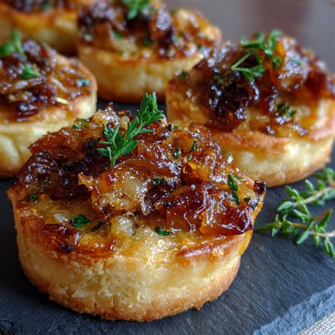 mini tartelettes aux oignons dorées