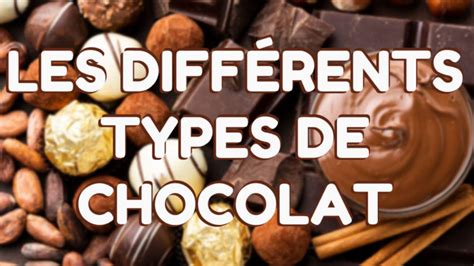 Illustration de différents types de chocolats : noir, au lait, blanc