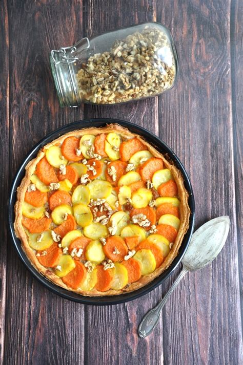 Ingrédients pour une tarte aux patates douces et roquefort