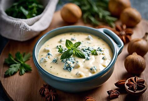 Mélange de roquefort et de crème fraîche