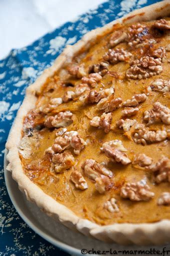 Tarte aux patates douces et roquefort prête à être enfournée