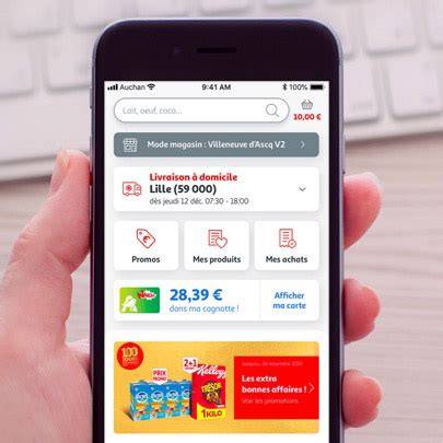 Carte conceptuelle: parcours client Auchan (drive, click & collect, livraison domicile)