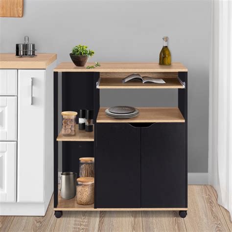 Desserte cuisine bois et noir design